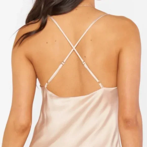 Verona Cowl Dress ~ Champagne Luxe Satin  1 S